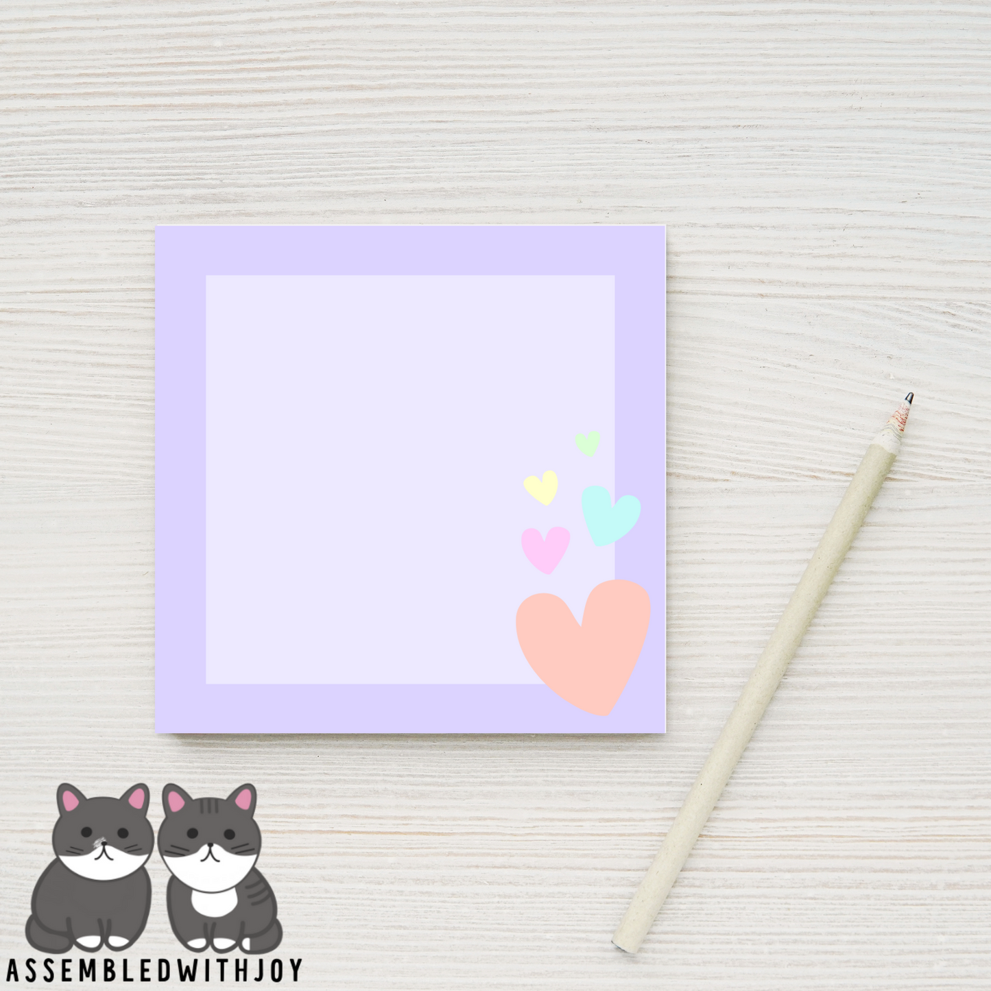 Love hearts - Memo pad - Assembledwithjoyoy