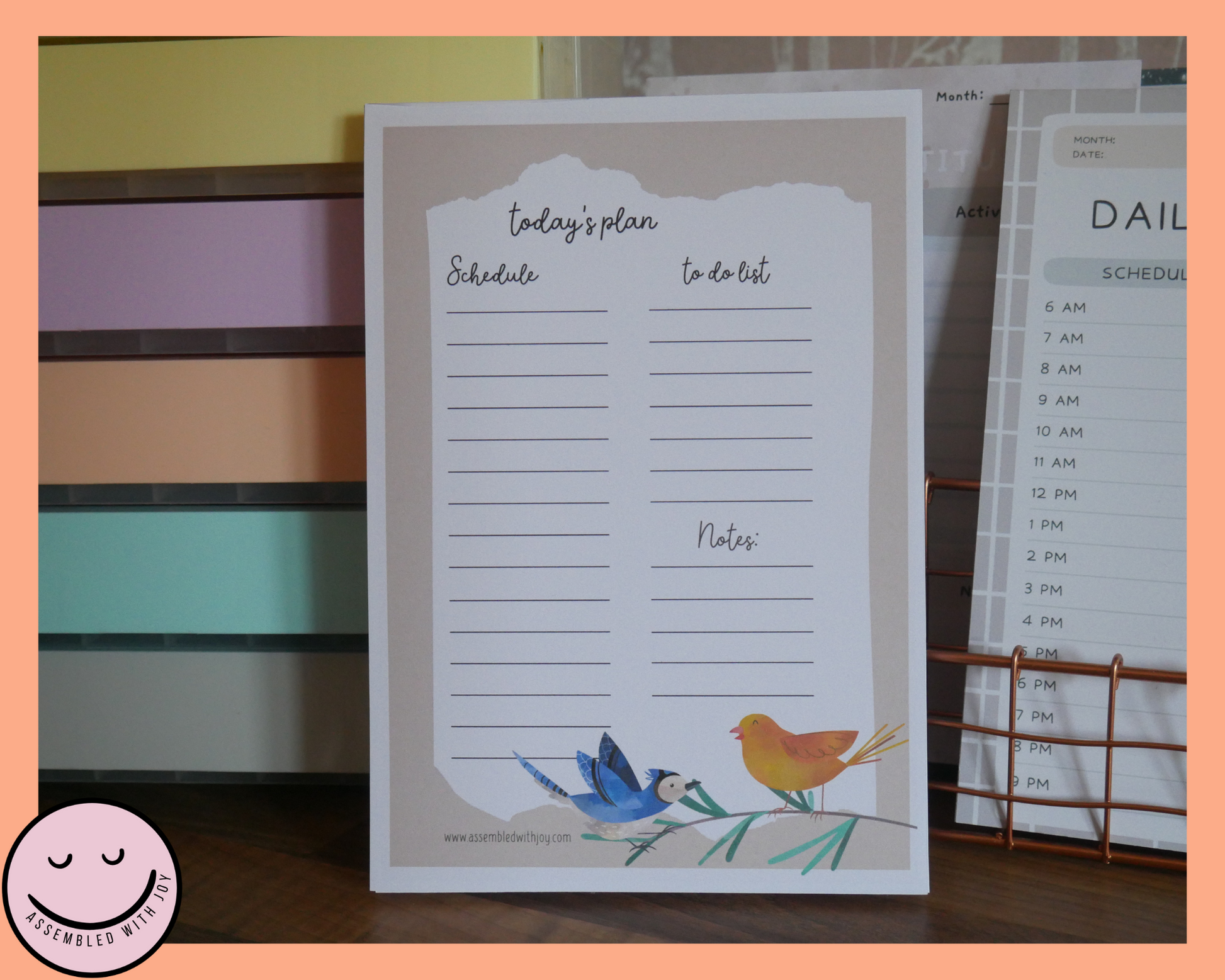 Birds - Daily Planner - Assembledwithjoyoy