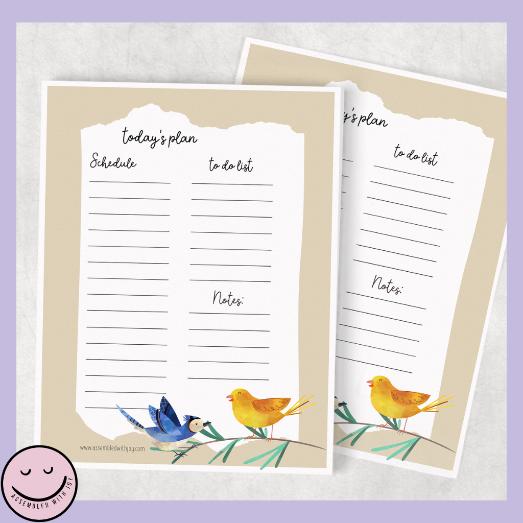 Birds - Daily Planner - Assembledwithjoyoy