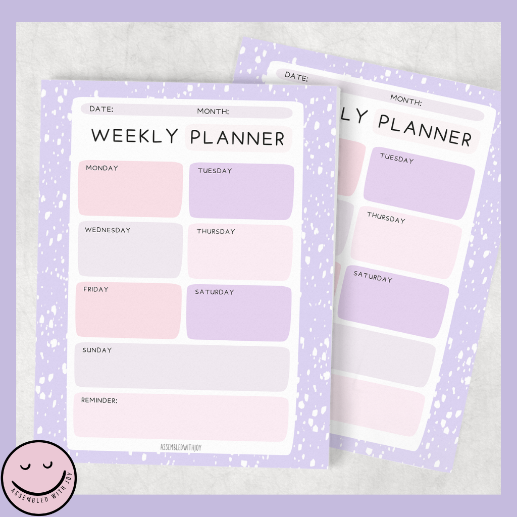 Ava Weekly planner - Assembledwithjoyoy