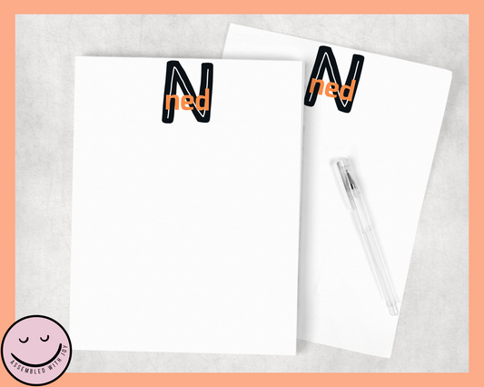 Personalised Scandi Initial Notepad - Assembledwithjoyoy