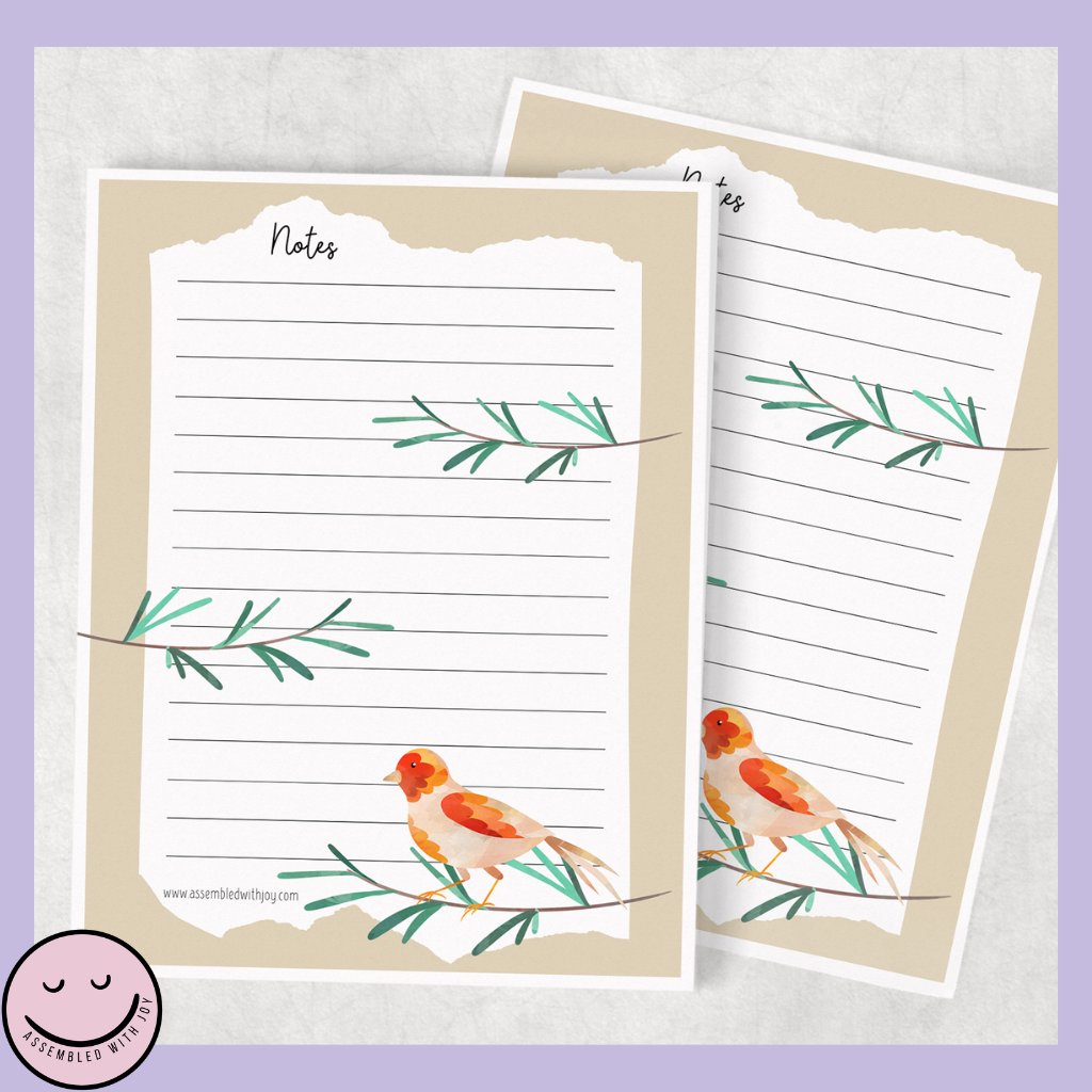 Birds Notepad - Assembledwithjoyoy