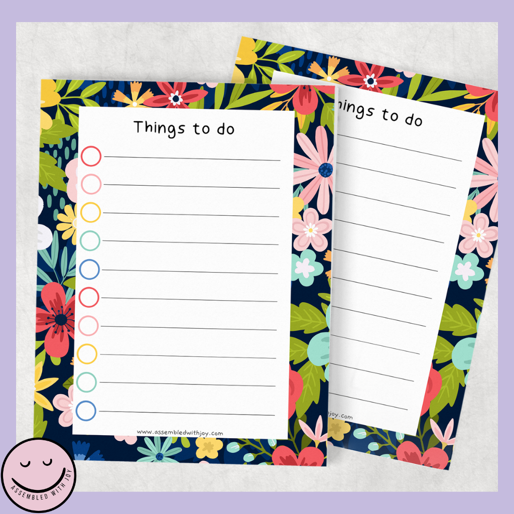 Audrey To Do List Notepad - Assembledwithjoyoy