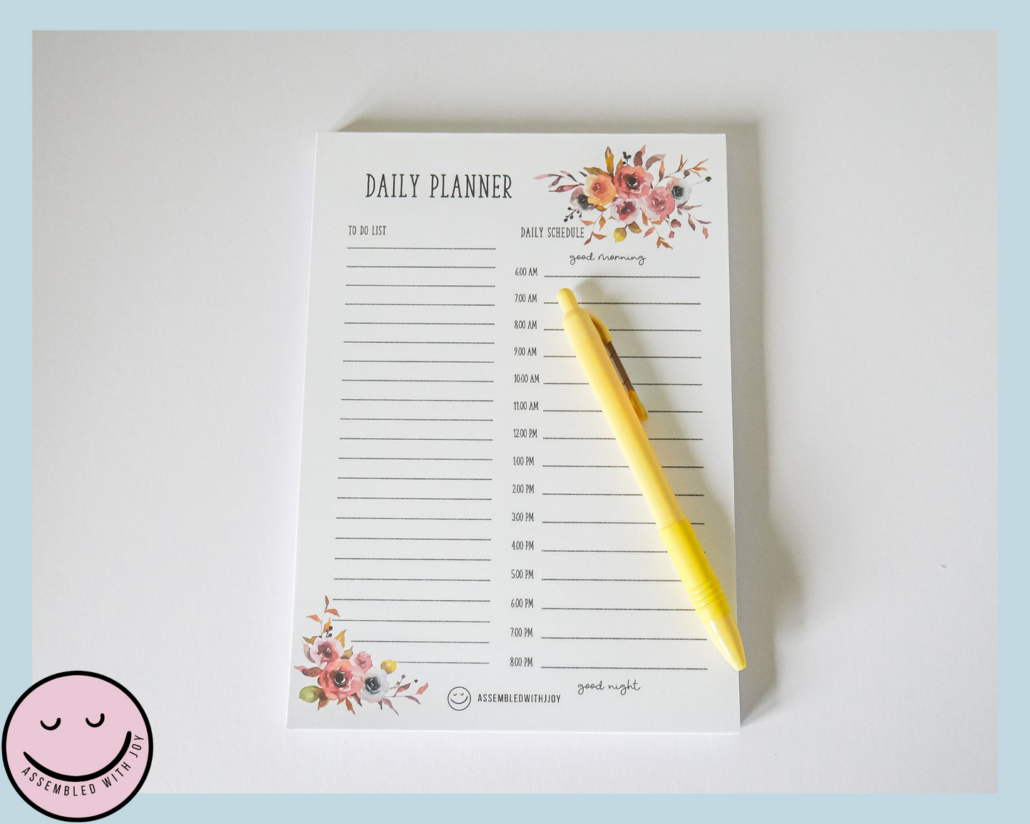 Autumn Floral Planner Notepad - Assembledwithjoyoy