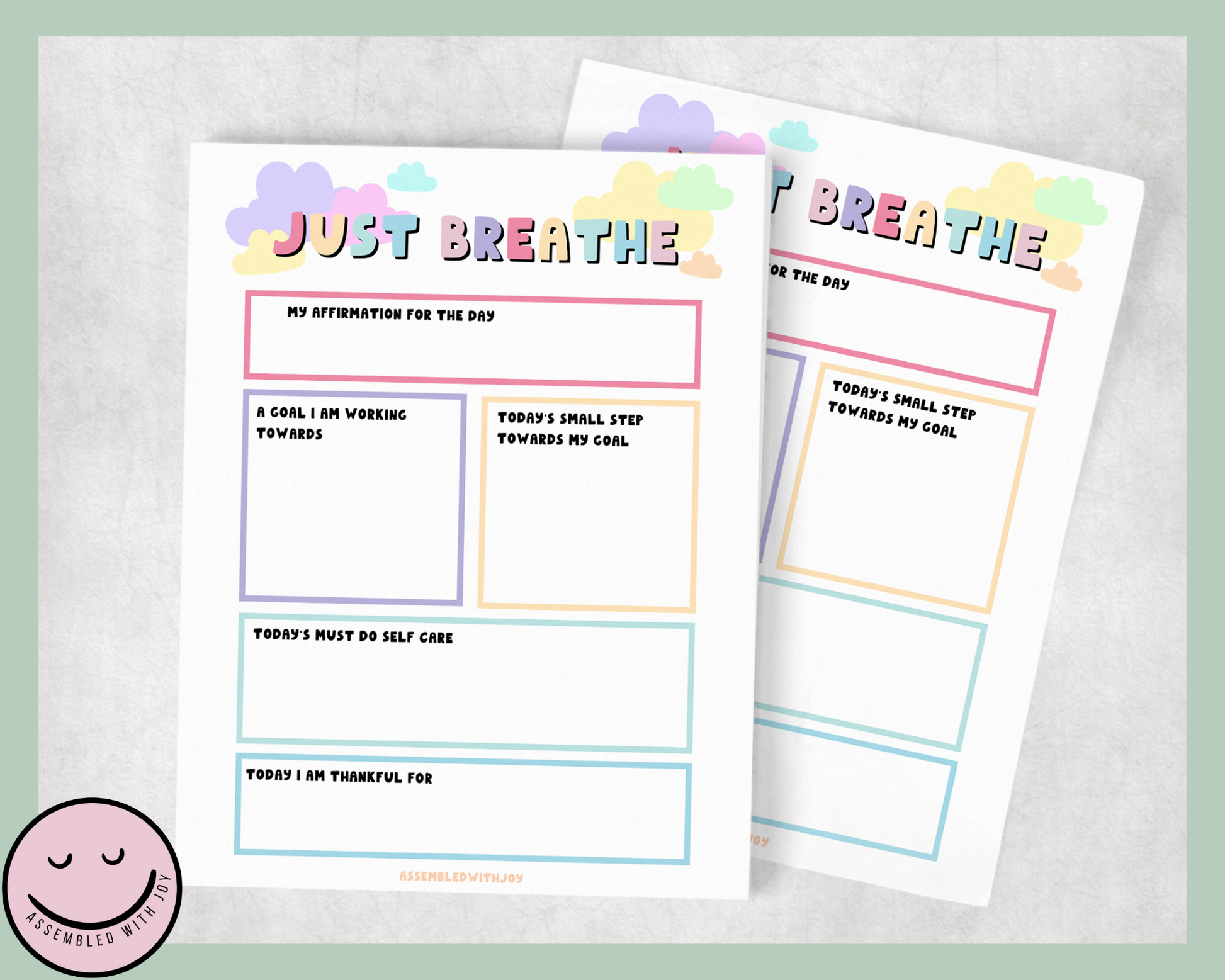 Just Breathe daily reflection journal - Assembledwithjoyoy