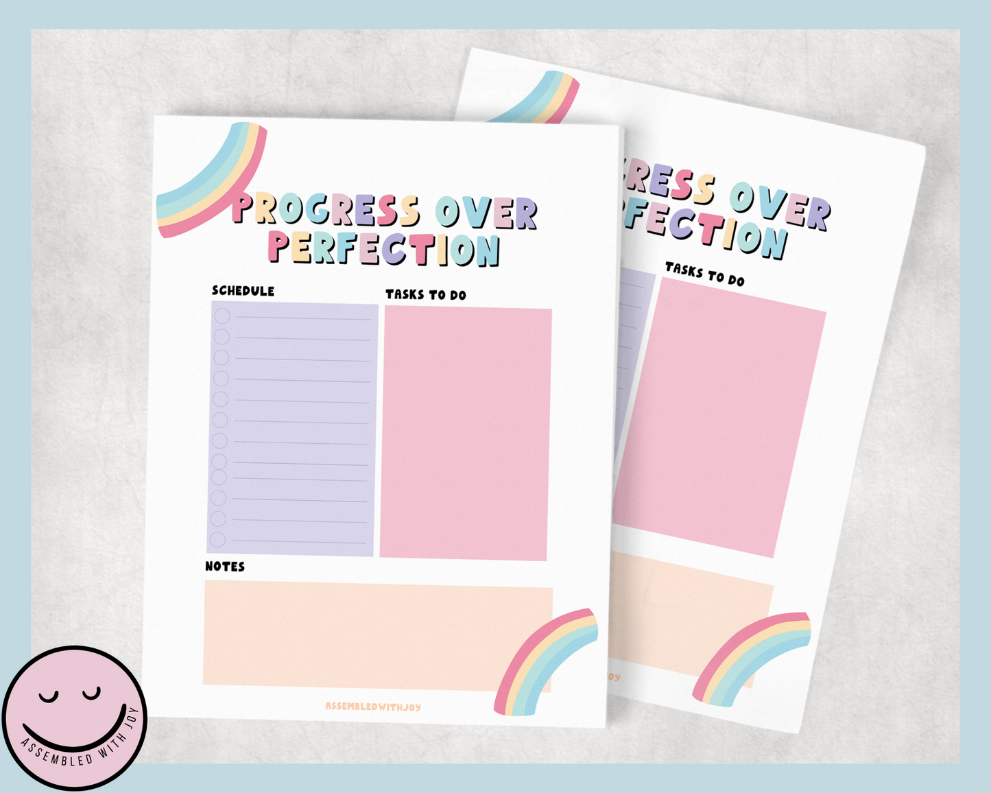 Progress over perfection daily planner - Assembledwithjoyoy