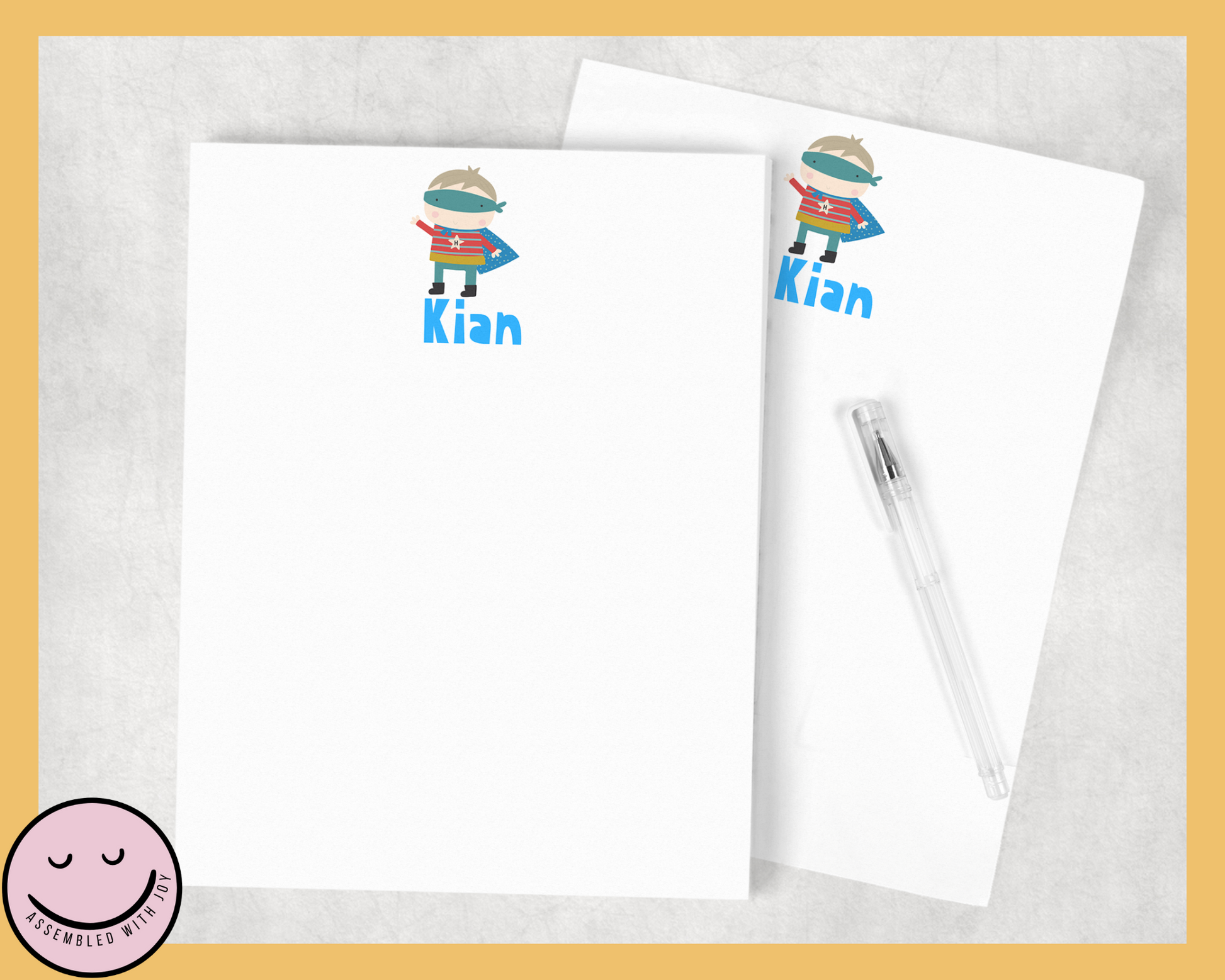 Personalised Superhero notepad (2) - Assembledwithjoyoy