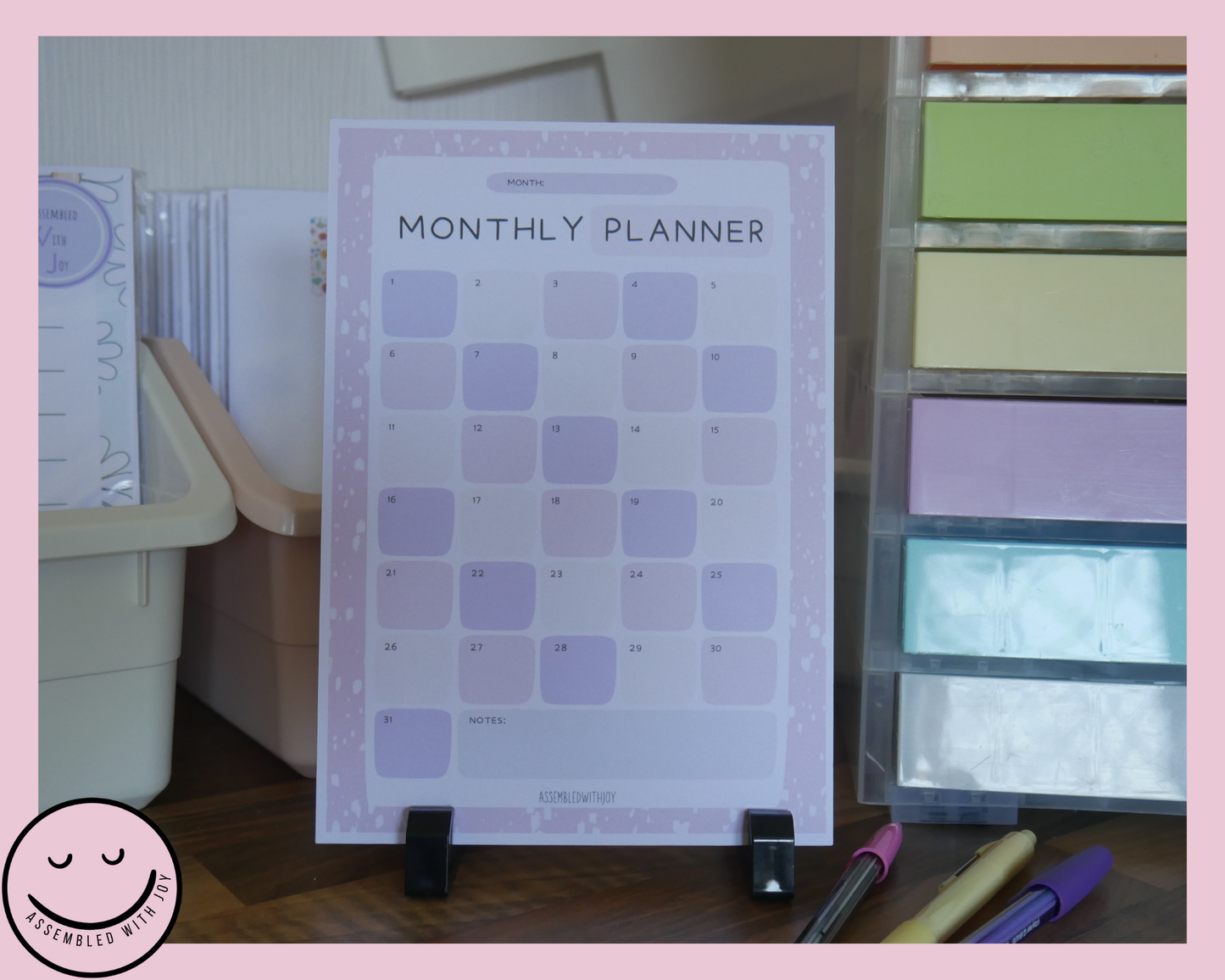 Olivia monthly planner - Assembledwithjoyoy