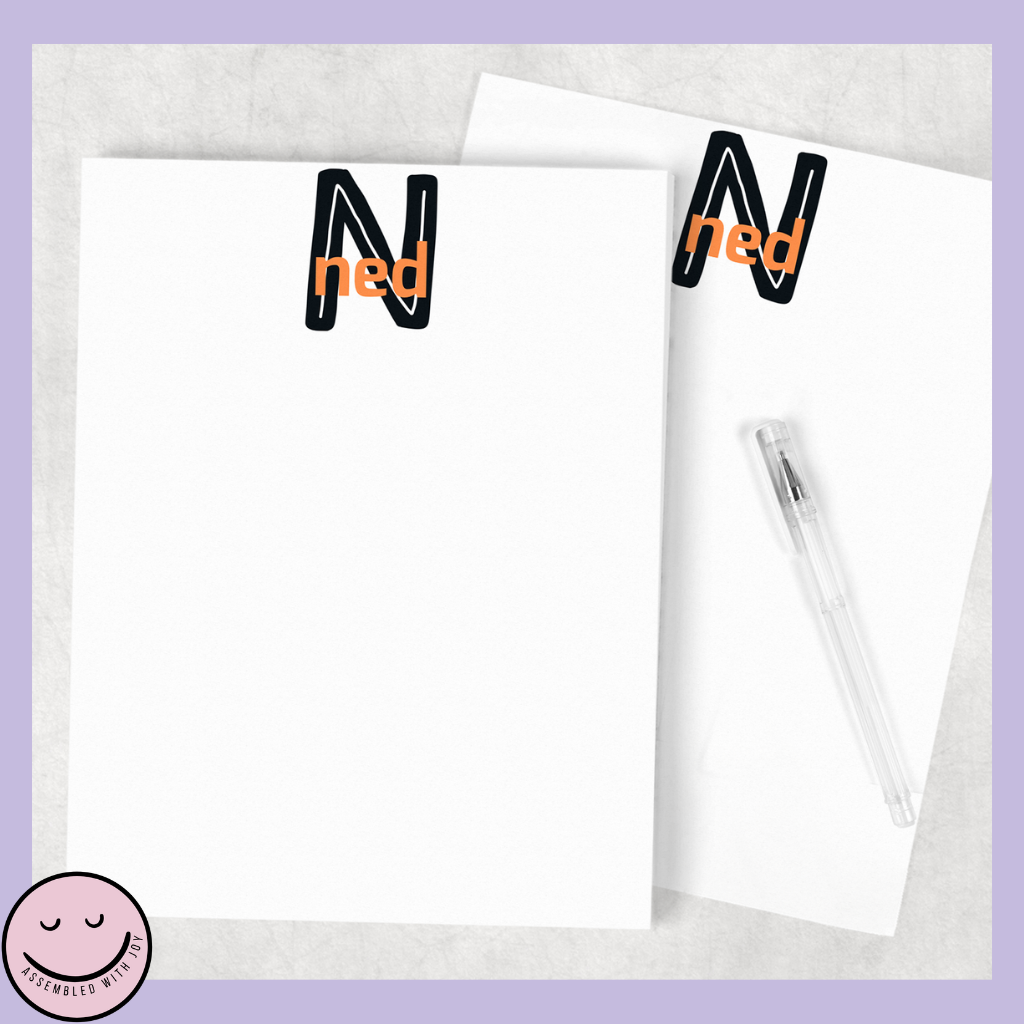 Personalised Scandi Initial Notepad - Assembledwithjoyoy